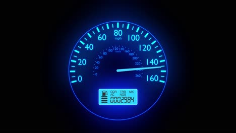 Tachometer-Schnell-Auto-Automobil-Geschwindigkeit-Armaturenbrett-Beschleunigen-Mph-Kph-Licht-4k